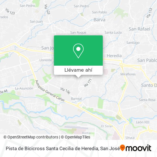 Mapa de Pista de Bicicross Santa Cecilia de Heredia