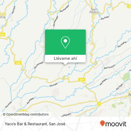 Mapa de Yaco's Bar & Restaurant