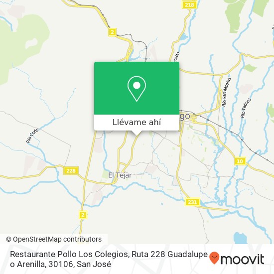 Mapa de Restaurante Pollo Los Colegios, Ruta 228 Guadalupe o Arenilla, 30106