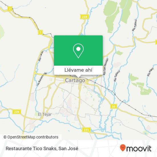 Mapa de Restaurante Tico Snaks, Calle 3 Oriental, 30101
