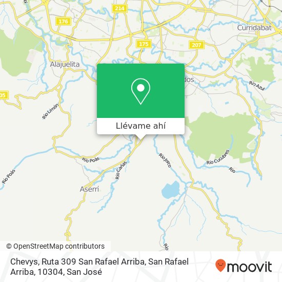 Mapa de Chevys, Ruta 309 San Rafael Arriba, San Rafael Arriba, 10304