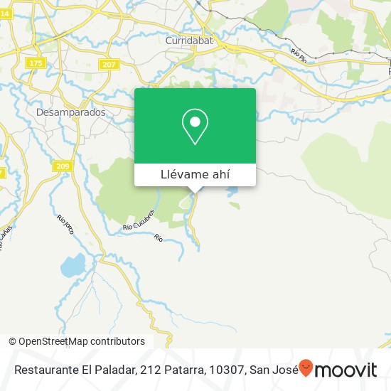 Mapa de Restaurante El Paladar, 212 Patarra, 10307