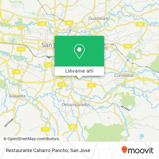 Mapa de Restaurante Caharro Pancho, 211 San Francisco de Dos Rios, San José