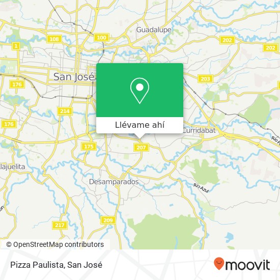 Mapa de Pizza Paulista, 204 San Francisco de Dos Rios, San José, 10106
