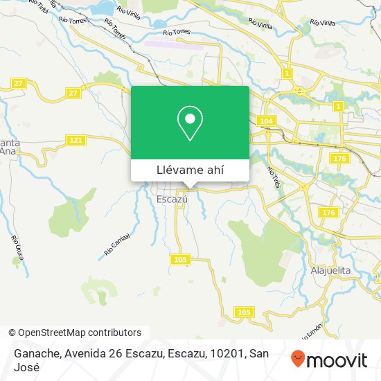 Mapa de Ganache, Avenida 26 Escazu, Escazu, 10201