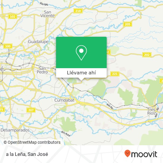 Mapa de a la Leña, 221 Curridabat, 11801