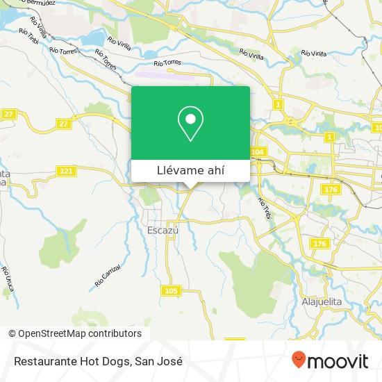 Mapa de Restaurante Hot Dogs, 105 San Rafael, 10203