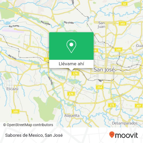 Mapa de Sabores de Mexico, Calle 50 Mata Redonda, San José, 10108