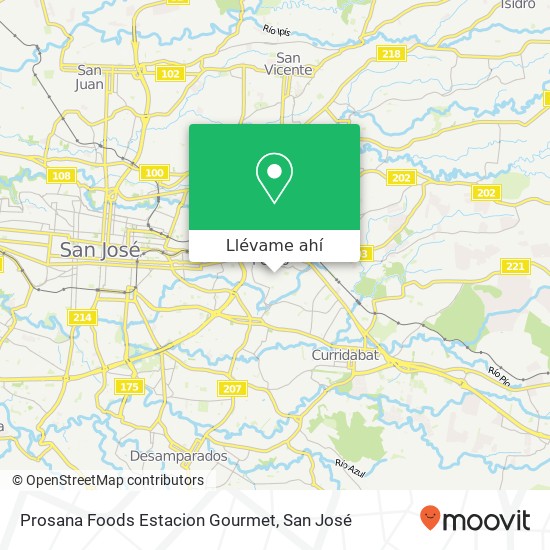 Mapa de Prosana Foods Estacion Gourmet, Avenida 14A San Pedro, San Pedro, 11501