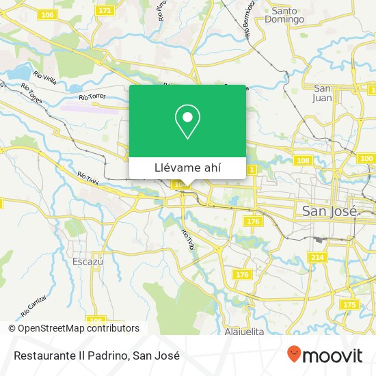 Mapa de Restaurante Il Padrino, Vía 104 Mata Redonda, San José, 10108