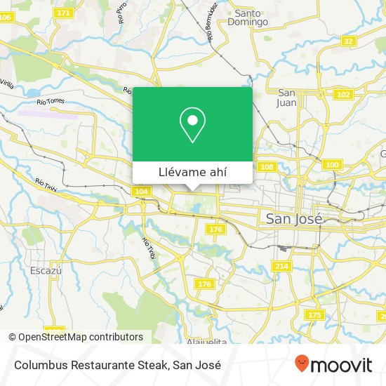Mapa de Columbus Restaurante Steak, Calle 56 Mata Redonda, San José, 10108