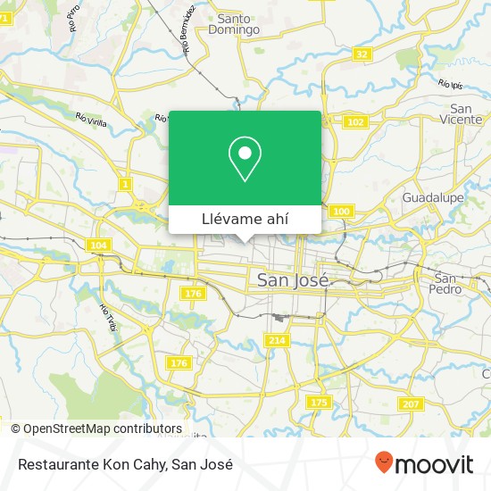 Mapa de Restaurante Kon Cahy, Calle 24 Merced, San José, 10102