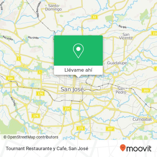 Mapa de Tournant Restaurante y Cafe, Avenida 11 Carmen, San José