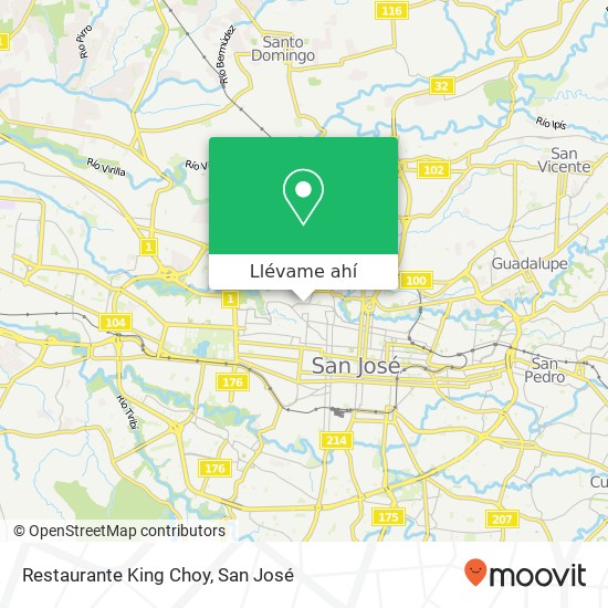 Mapa de Restaurante King Choy, Avenida 13 Merced, San José, 10102
