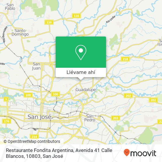 Mapa de Restaurante Fondita Argentina, Avenida 41 Calle Blancos, 10803