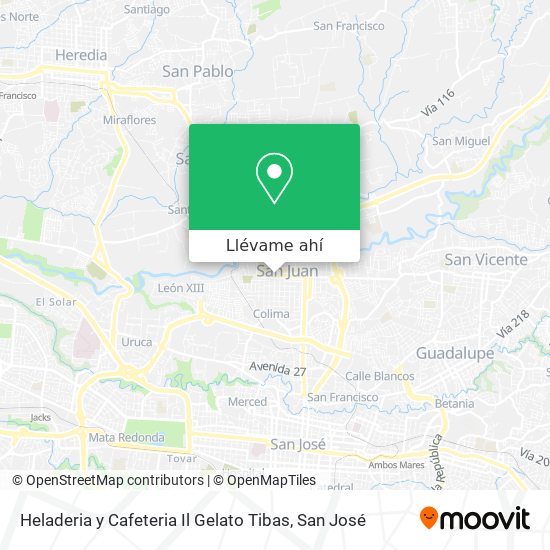 Mapa de Heladeria y Cafeteria Il Gelato Tibas