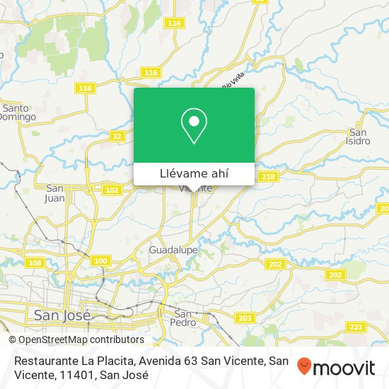 Mapa de Restaurante La Placita, Avenida 63 San Vicente, San Vicente, 11401