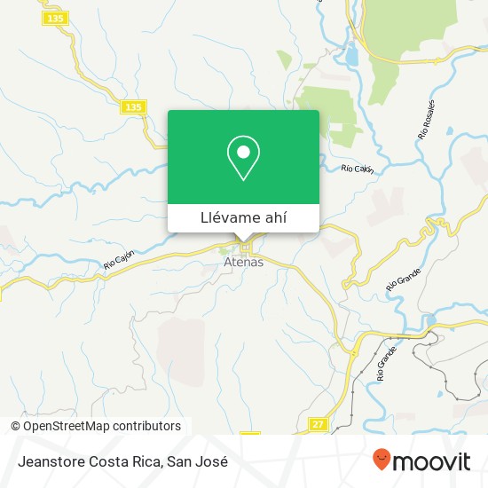 Mapa de Jeanstore Costa Rica, Avenida 5 Atenas, 20501