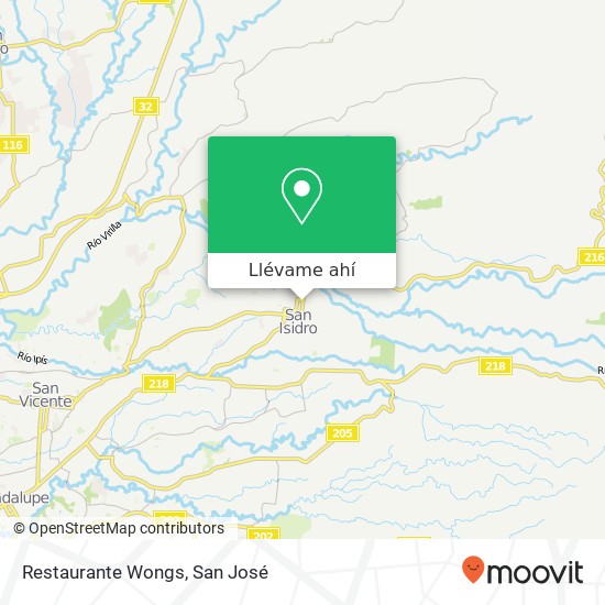 Mapa de Restaurante Wongs, Calle 155 San Isidro, 11101