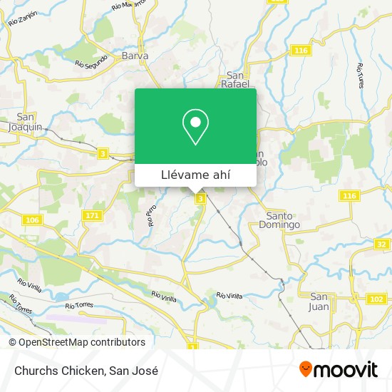 Mapa de Churchs Chicken