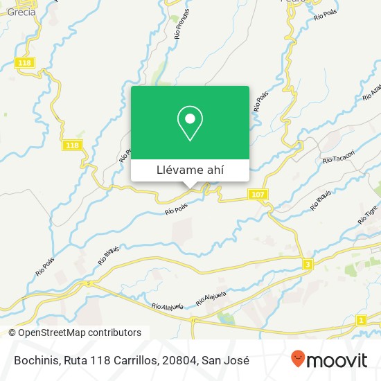 Mapa de Bochinis, Ruta 118 Carrillos, 20804