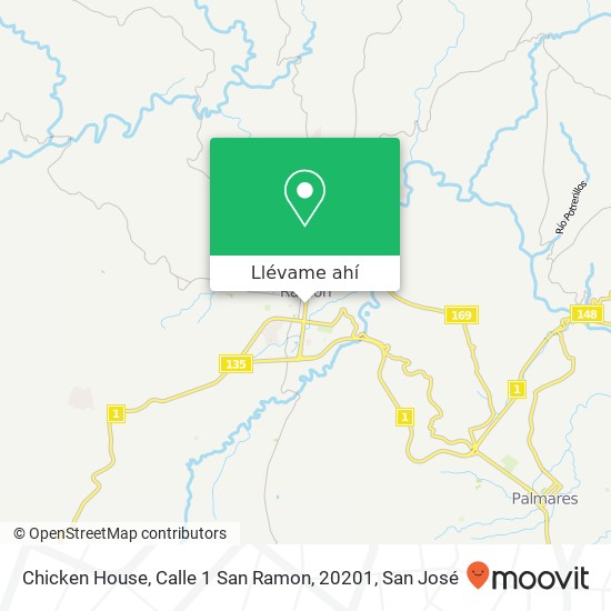 Mapa de Chicken House, Calle 1 San Ramon, 20201
