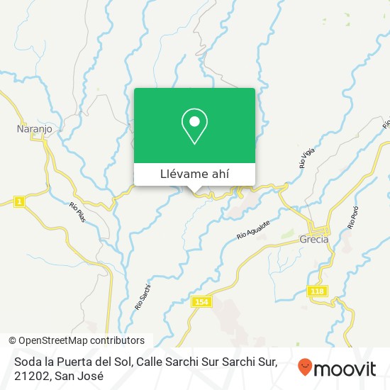 Mapa de Soda la Puerta del Sol, Calle Sarchi Sur Sarchi Sur, 21202