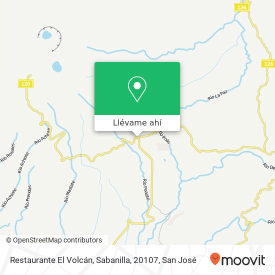 Mapa de Restaurante El Volcán, Sabanilla, 20107