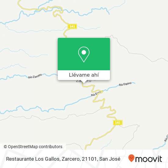 Mapa de Restaurante Los Gallos, Zarcero, 21101