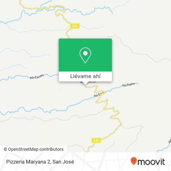 Mapa de Pizzería Maryana 2, Ruta 141 Zarcero, 21101