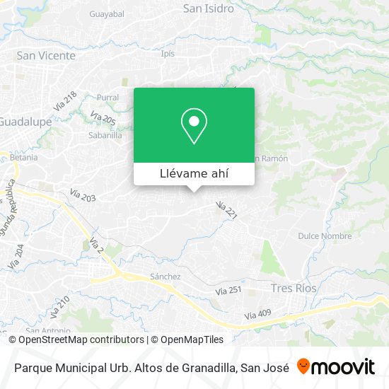 Mapa de Parque Municipal Urb. Altos de Granadilla