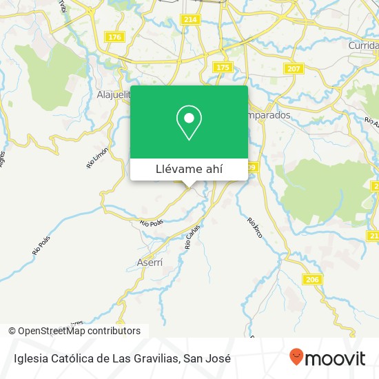 Mapa de Iglesia Católica de Las Gravilias