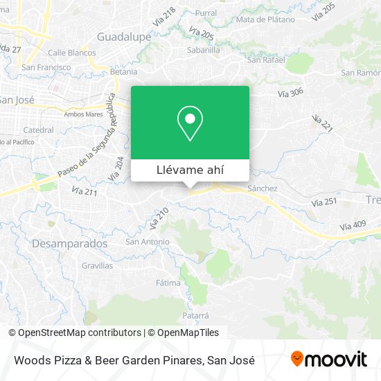 Mapa de Woods Pizza & Beer Garden Pinares