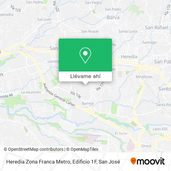 Mapa de Heredia Zona Franca Metro, Edificio 1F
