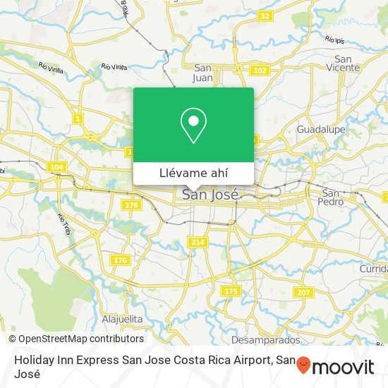 Mapa de Holiday Inn Express San Jose Costa Rica Airport