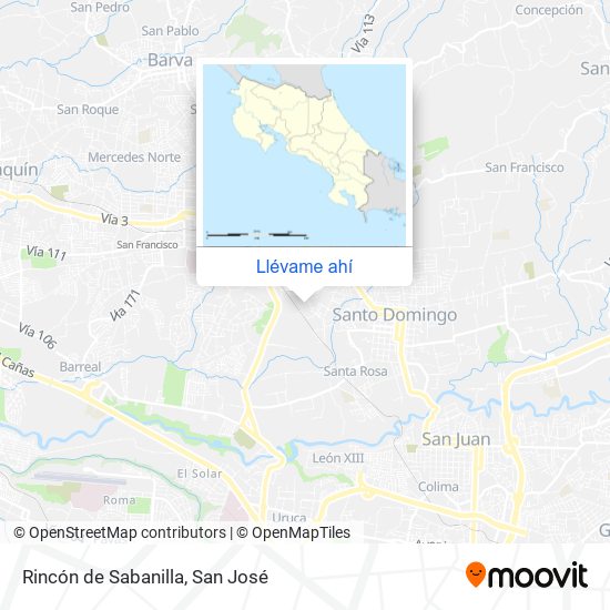 Mapa de Rincón de Sabanilla