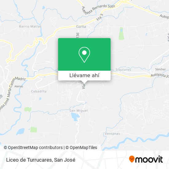 Mapa de Liceo de Turrucares