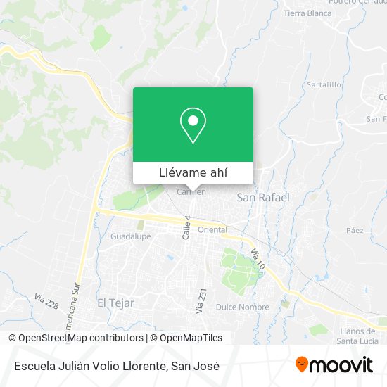 Mapa de Escuela Julián Volio Llorente
