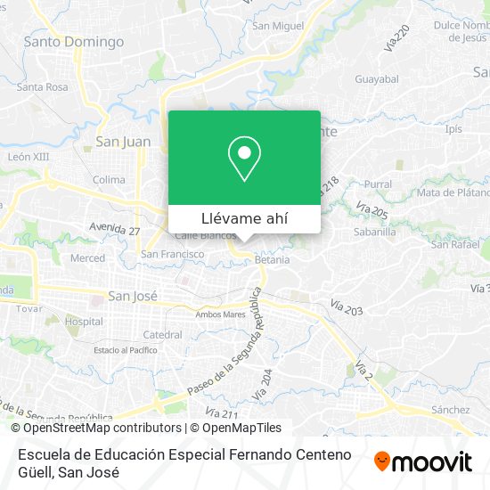 Mapa de Escuela de Educación Especial Fernando Centeno Güell