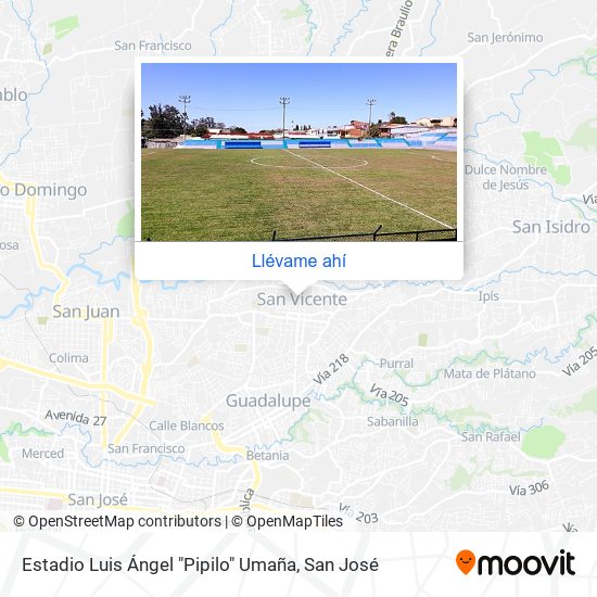 Mapa de Estadio Luis Ángel "Pipilo" Umaña