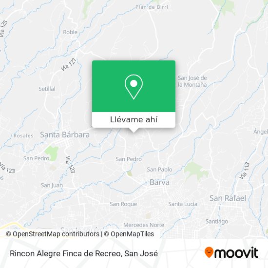 Mapa de Rincon Alegre Finca de Recreo