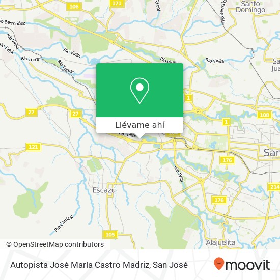 Mapa de Autopista José María Castro Madriz