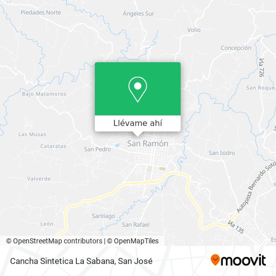 Mapa de Cancha Sintetica La Sabana