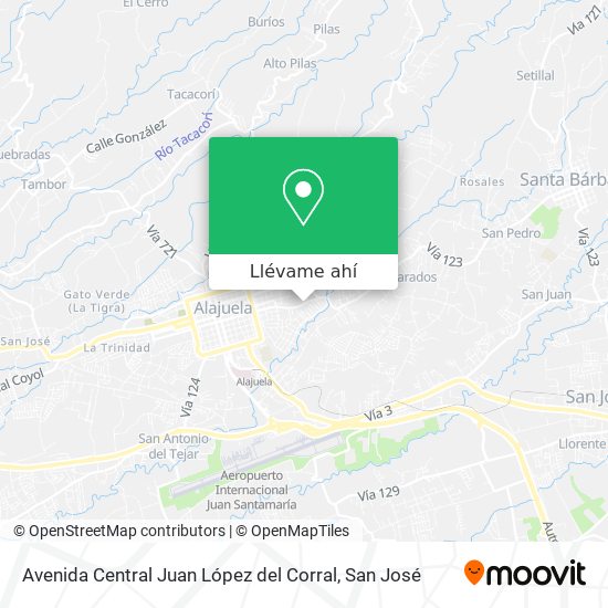 Mapa de Avenida Central Juan López del Corral