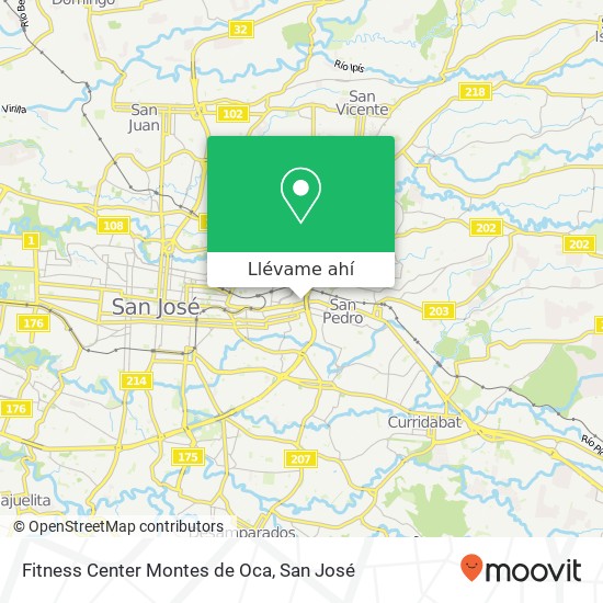 Mapa de Fitness Center Montes de Oca