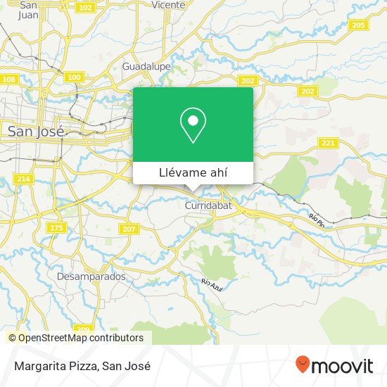Mapa de Margarita Pizza, Curridabat, 11801