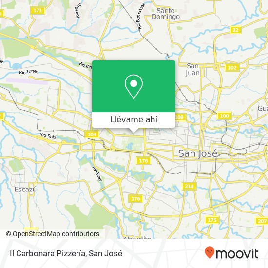 Mapa de Il Carbonara Pizzería, Calle 50 Mata Redonda, San José, 10108