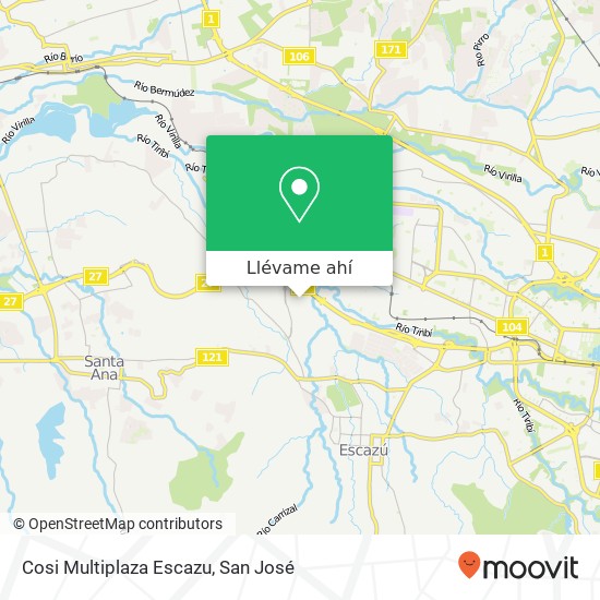 Mapa de Cosi Multiplaza Escazu, Calle Multiplaza San Rafael, 10203
