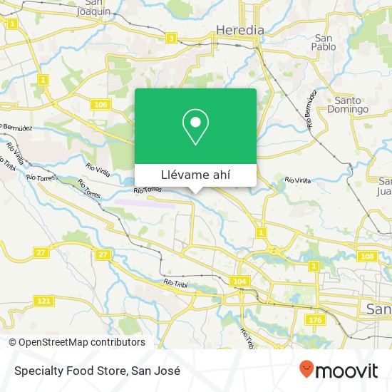 Mapa de Specialty Food Store, Avenida 51A Pavas, 10109
