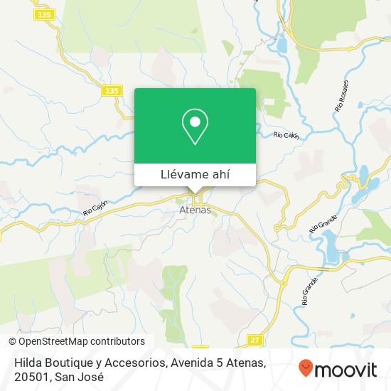 Mapa de Hilda Boutique y Accesorios, Avenida 5 Atenas, 20501
